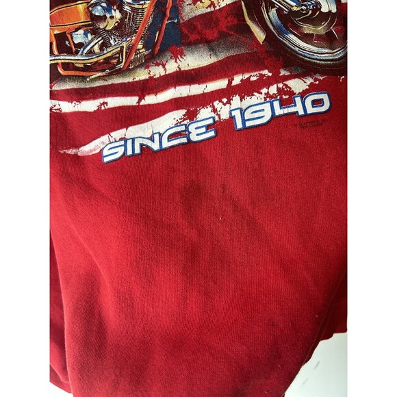 Vintage Y2K Choppers An American Tradition Motorcycle Sweatshirt Men Large L Red - Picture 4 of 6